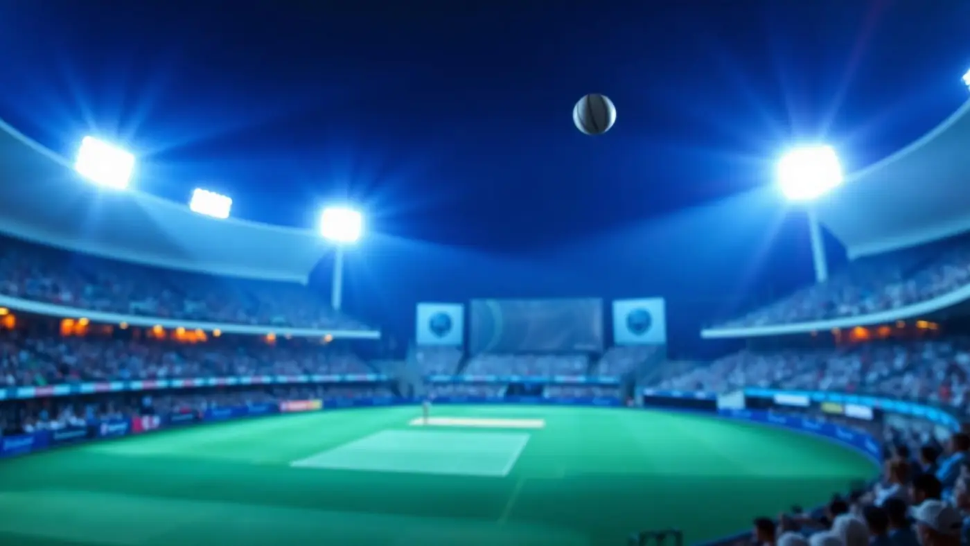 Floodlit cricket stadium where 11xPlay members bet on live cricket matches